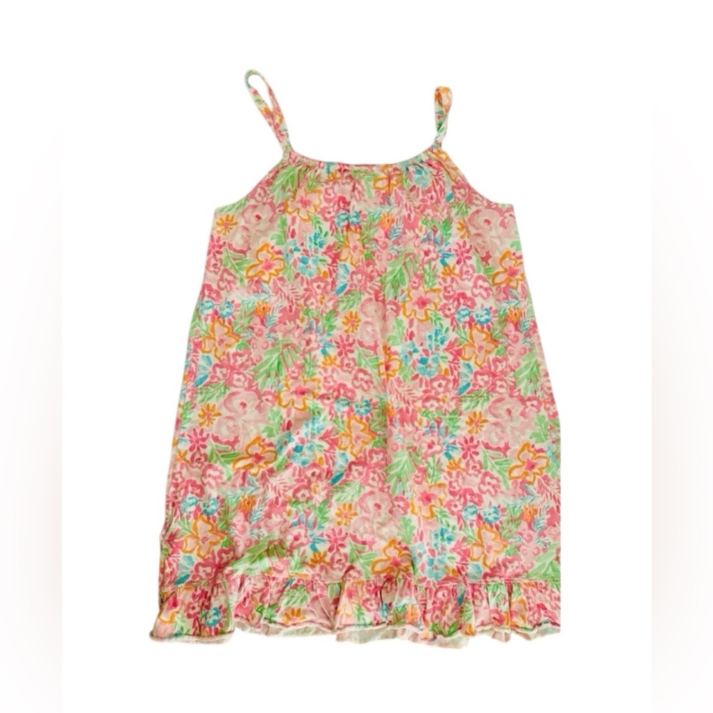 Ralph Lauren size M pink floral ruffled chemise nightgown preppy fairy cottage - Picture 3 of 11